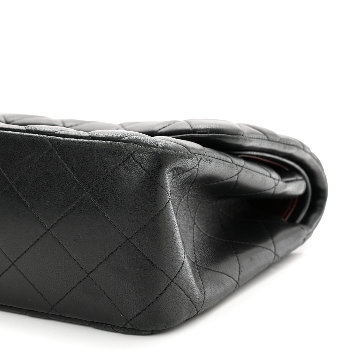 Lambskin Quilted Jumbo Double Flap Black