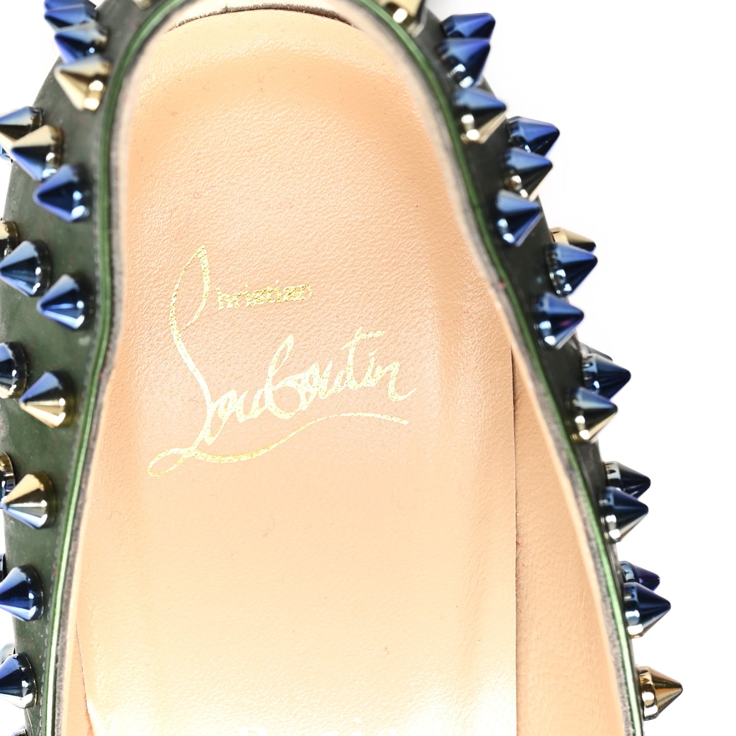 Patent Scarabe 100 Follies Spikes Pumps 39 Green Blue