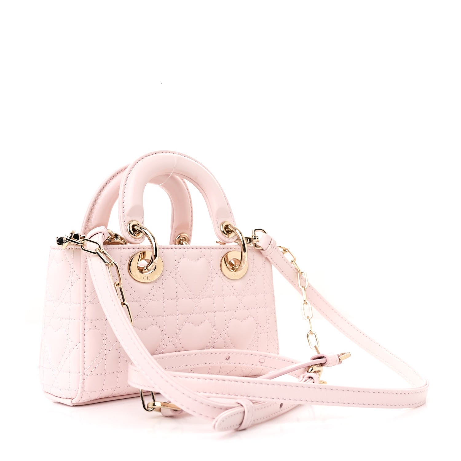Christian Dior Lambskin Cannage Dioramour Micro Lady D-Joy Rose De Vents 3 of 11