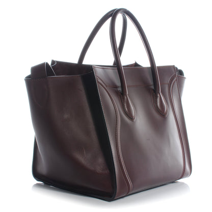 Celine Natural Calfskin Medium Phantom Luggage Burgundy 3 of 7