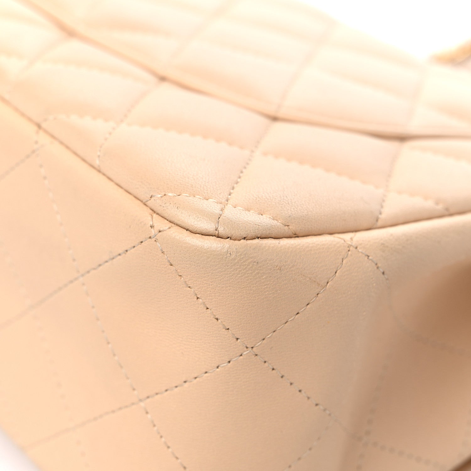 Chanel Lambskin Quilted Jumbo Double Flap Beige Clair 11 of 13