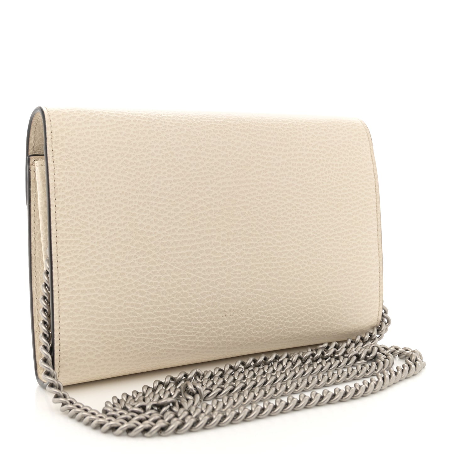 Dollar Calfskin Mini Dionysus Chain Wallet Mystic White
