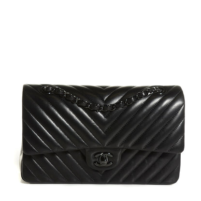 Chanel Lambskin Chevron 11.12 Medium Double Flap So Black 1 of 8