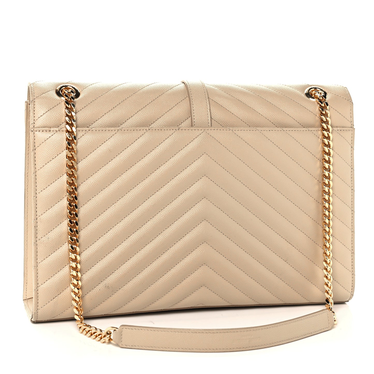 Grain De Poudre Matelasse Chevron Large Monogram Satchel Nude Powder