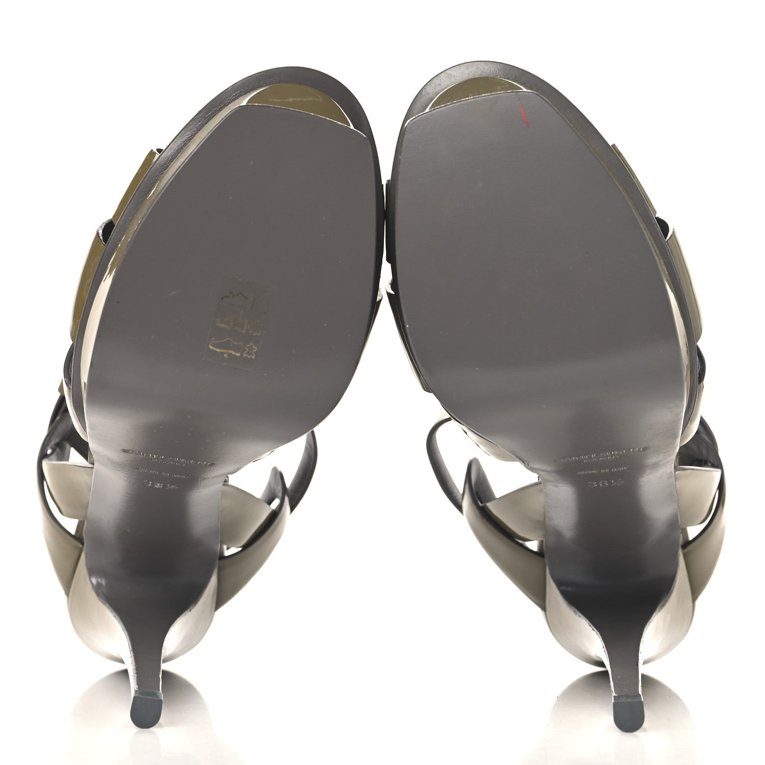 Saint Laurent Patent Tribute 105 Platform Sandals 38.5 Fog 6 of 9