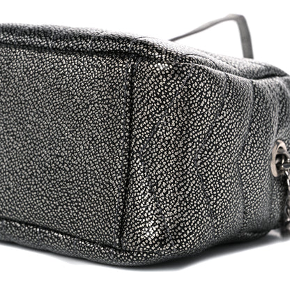 Saint Laurent Metallic Grain De Poudre Y Quilted Monogram Mini Loulou Camera Bag Gun Metal 9 of 13