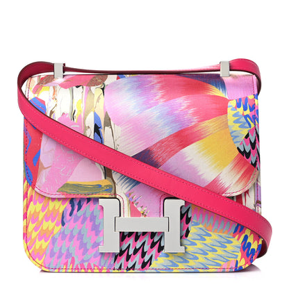 Hermes Swift Silk Marble Printed Constance 24 Rose Azalee Rose Mexico 1 of 10