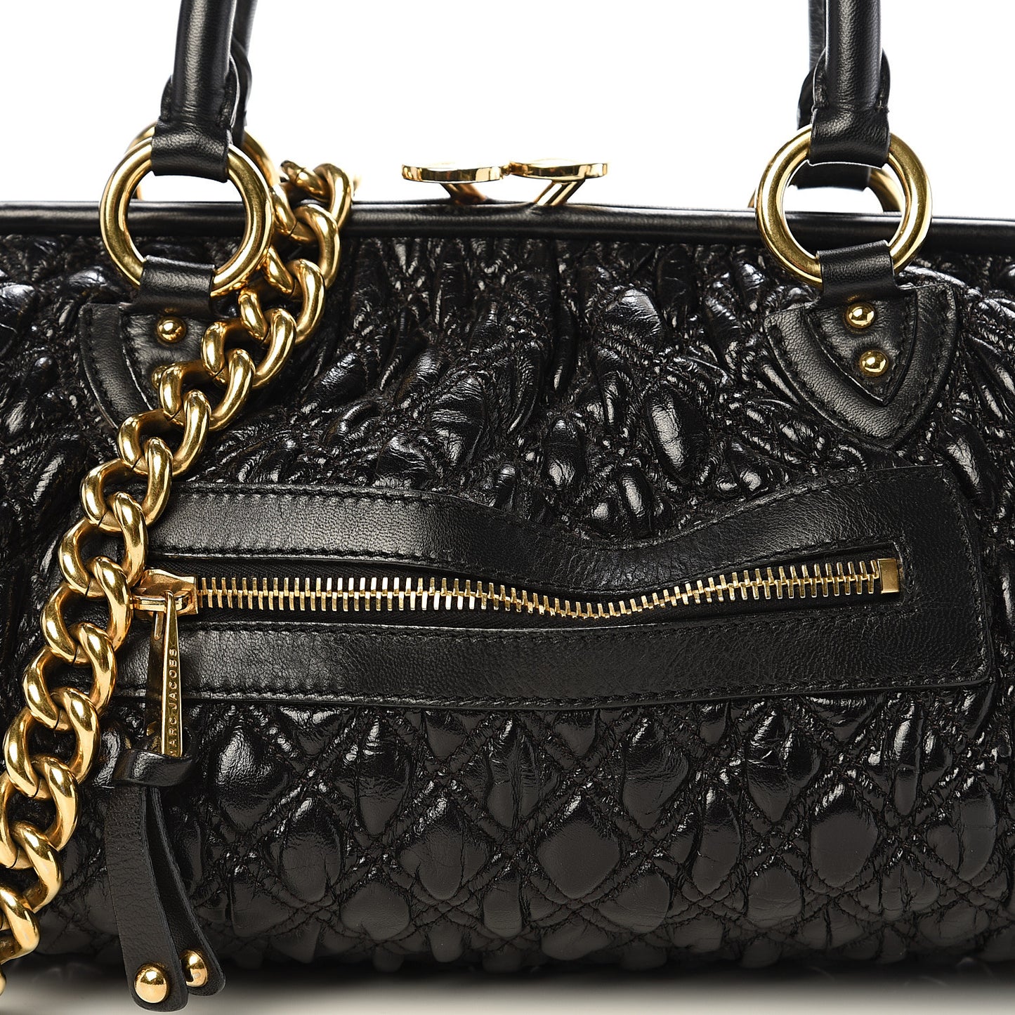Calfskin Quilted Stam Black