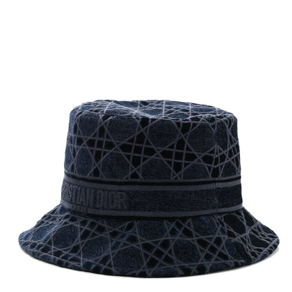 Christian Dior Velvet Cannage Bucket Hat 57 Blue 1 of 8
