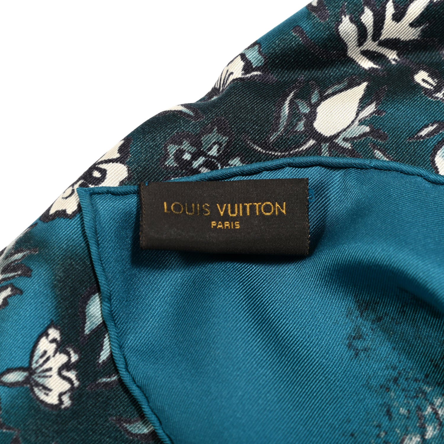 Louis Vuitton Silk Floral Square Scarf Blue 2 of 3