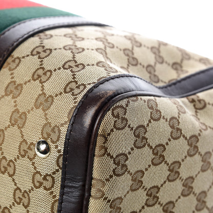 Gucci Monogram Vintage Web Medium Boston Dark Brown 13 of 13