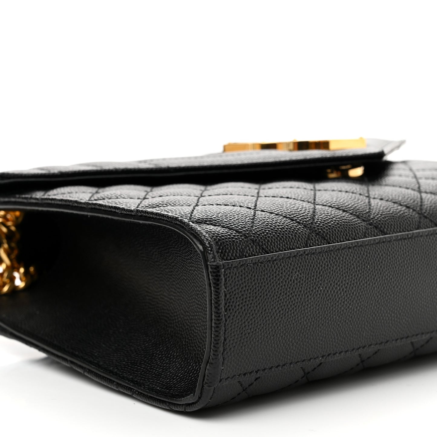 Grain De Poudre Textured Mixed Matelasse Triquilt Medium Monogram Satchel Black