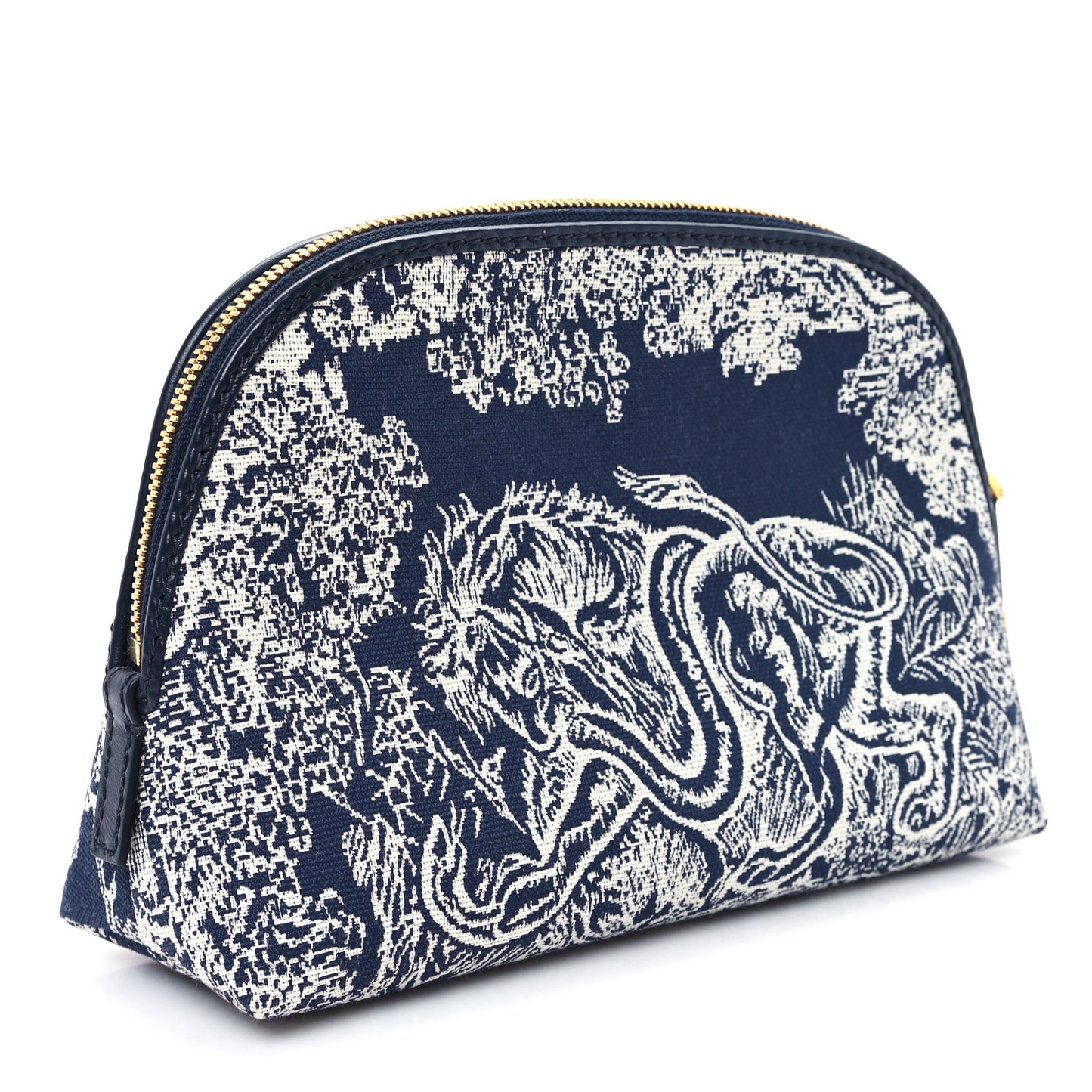 Embroidered Toile De Jouy 30 Montaigne Cosmetic Pouch Blue