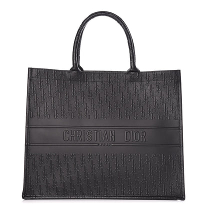 Christian Dior Oblique Calfskin Embossed Book Tote Black 1 of 9
