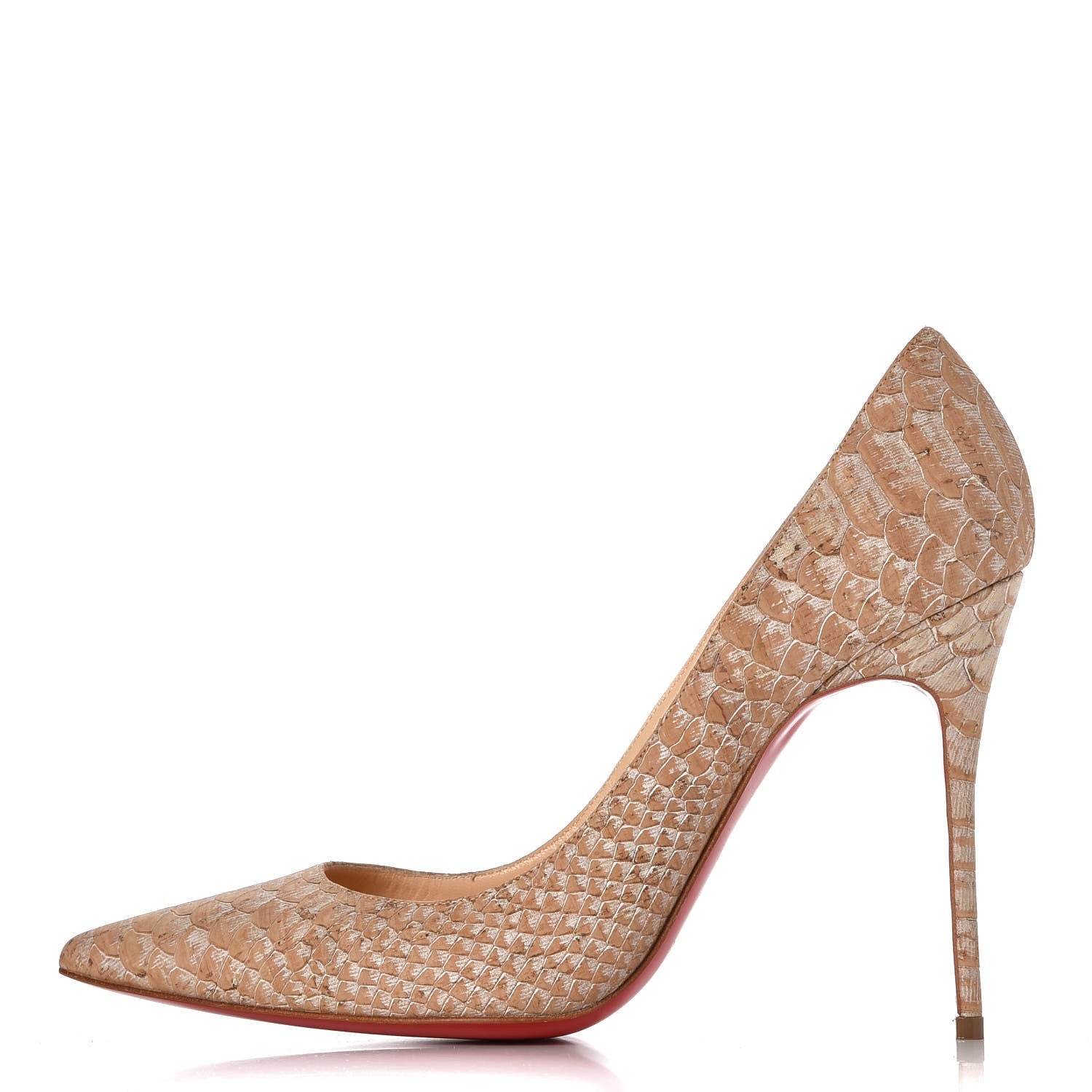 Christian Louboutin Liege Embossed Decollete 554 100 Pumps 39 Beige 1 of 8