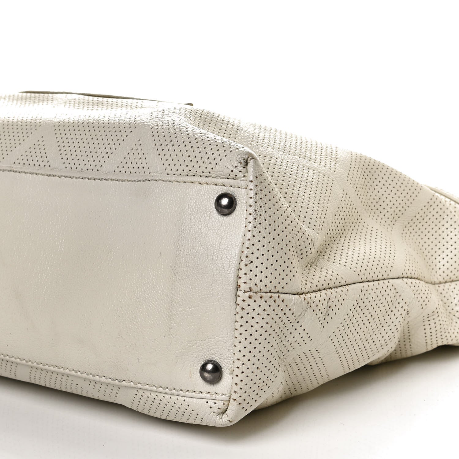 Chanel Goatskin Perforated Large CC Tote White 10 of 10