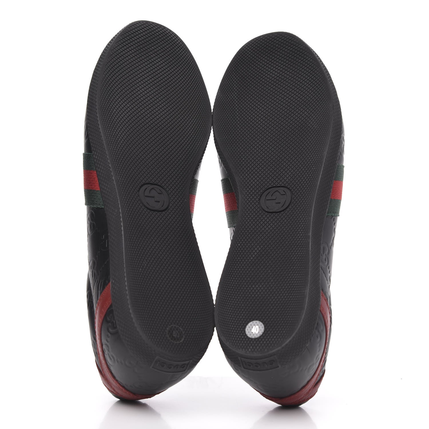 Gucci Guccissima Womens Web Sneakers 40 Black 5 of 8