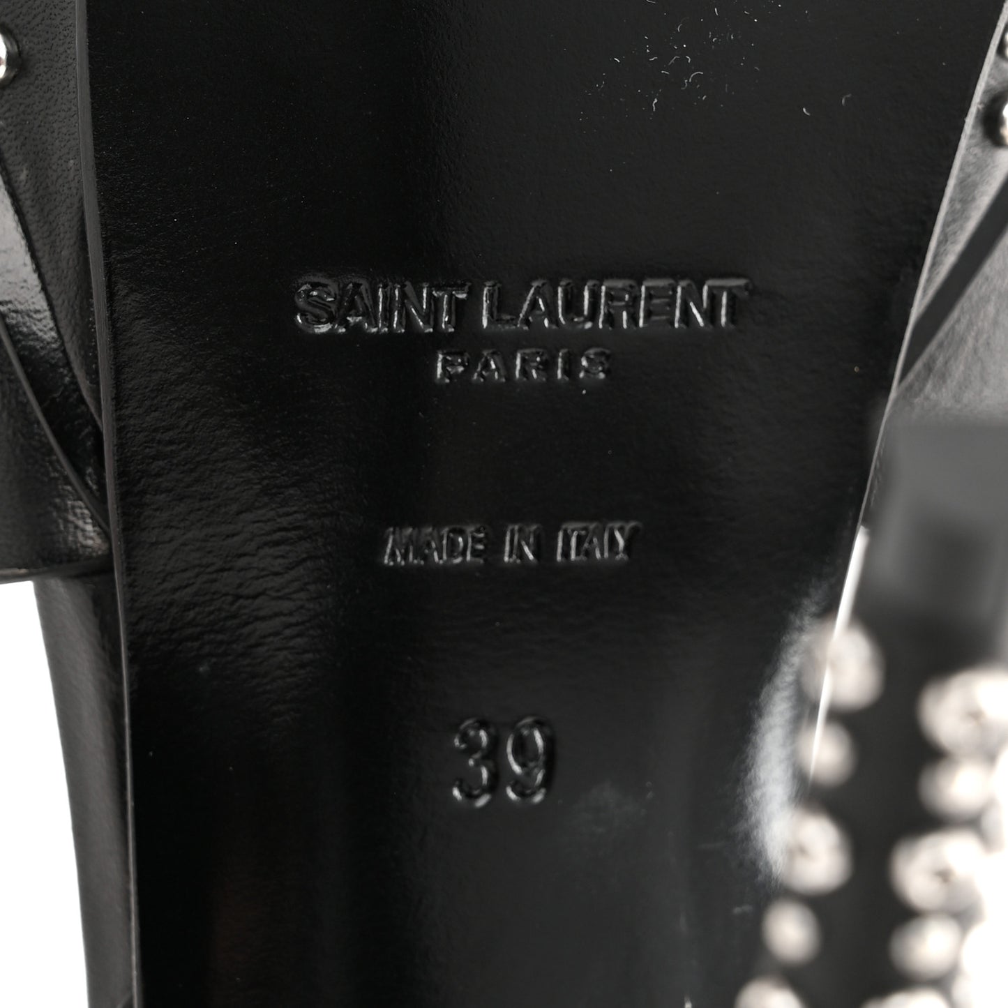 Calfskin Eyelet Studded Tribute 105 Platform Sandals 39 Black