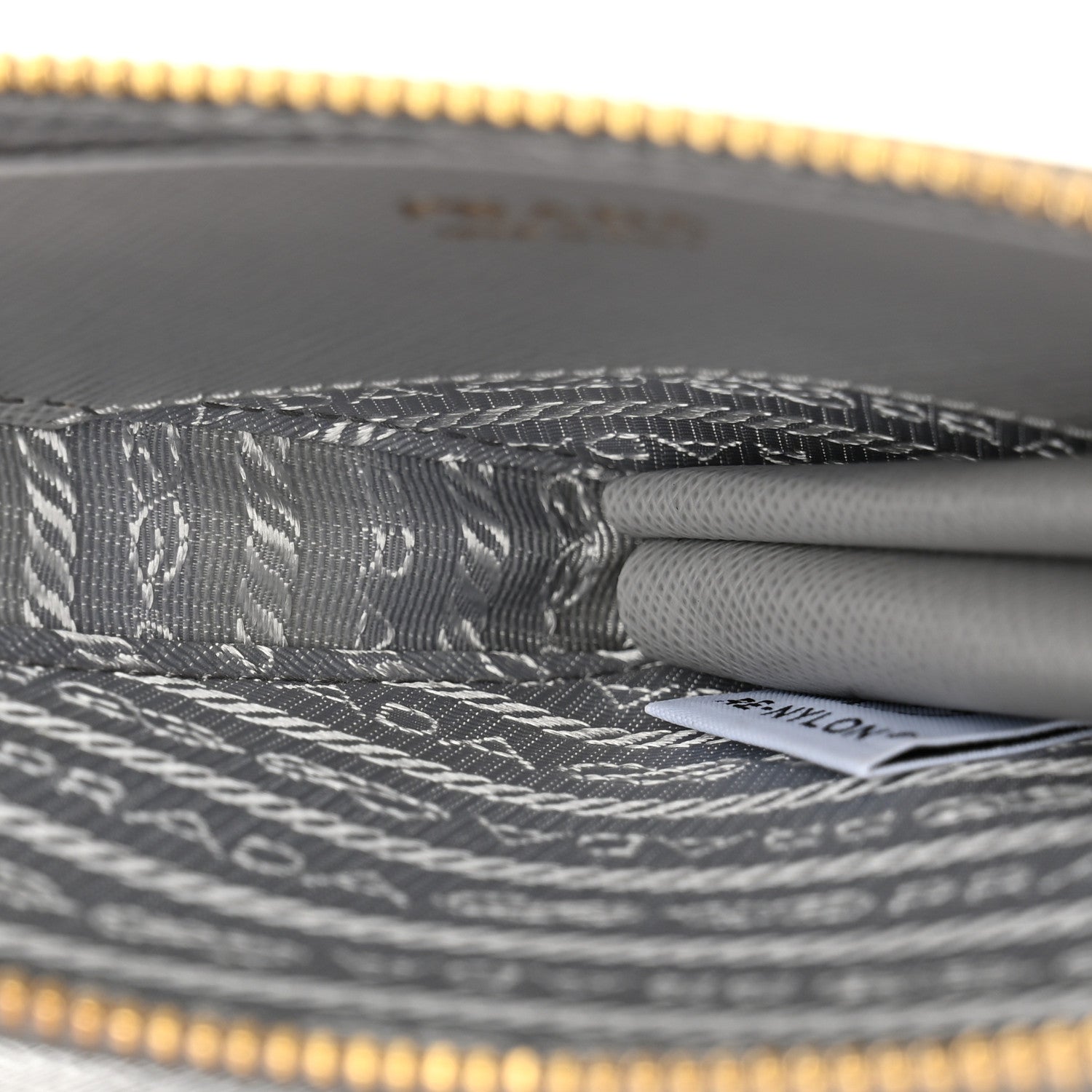 Prada Montone Shearling Saffiano Triangle Mini Pouch Fiordaliso 5 of 10