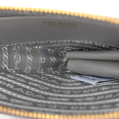 Prada Montone Shearling Saffiano Triangle Mini Pouch Fiordaliso 5 of 10