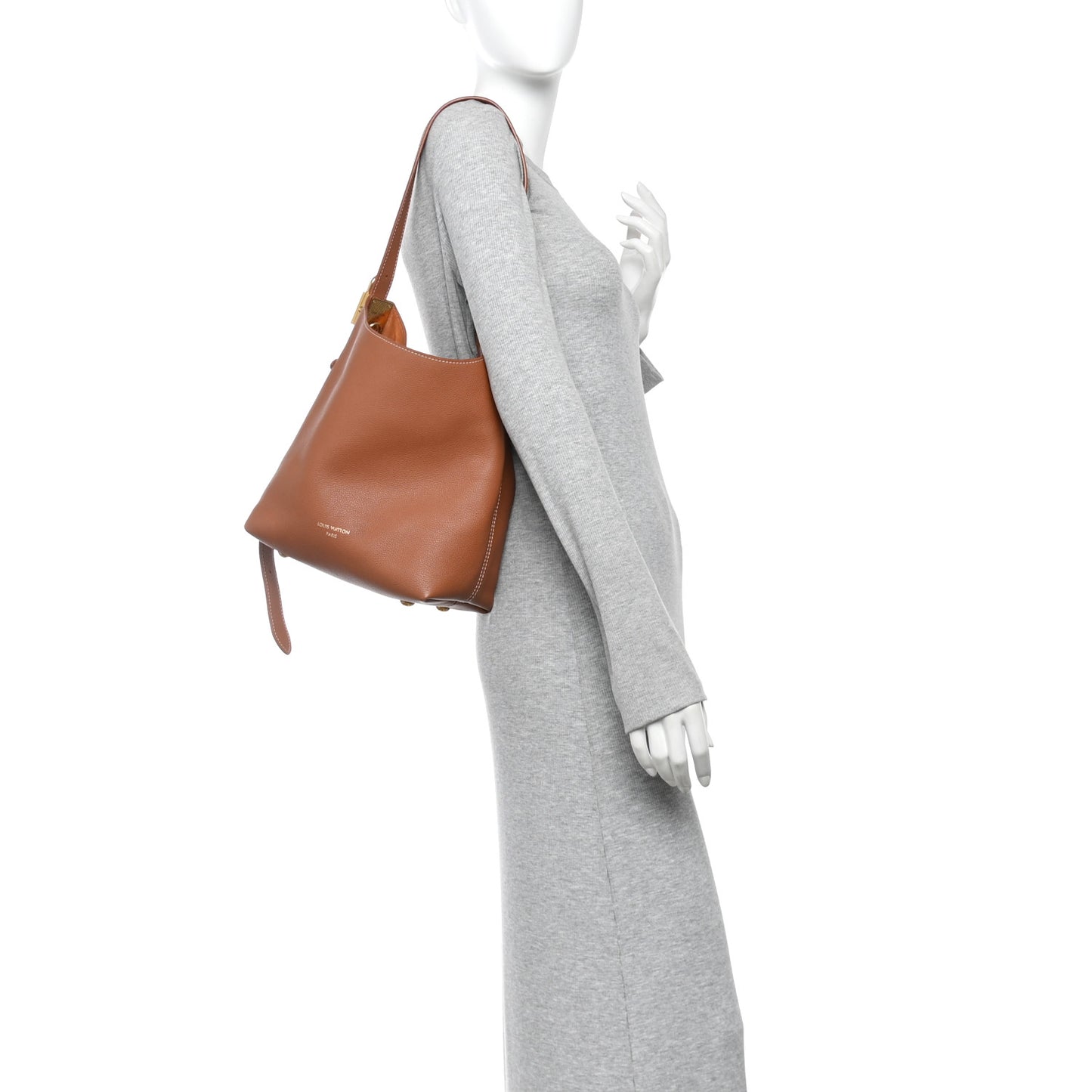Grained Calfskin Low Key Hobo PM Cognac