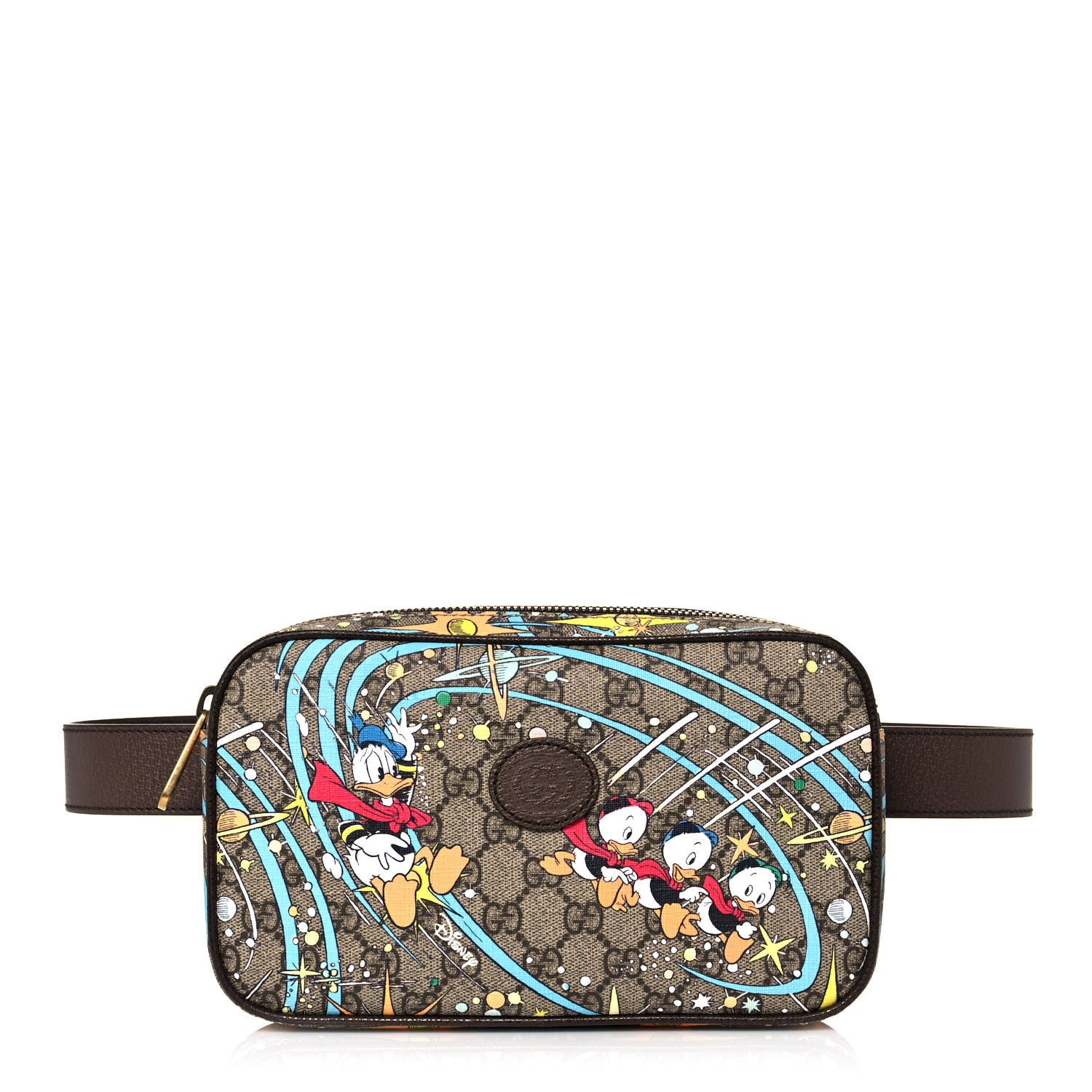 Gucci X DISNEY GG Supreme Monogram Donald Duck Small Belt Bag Beige Multicolor New Acero 1 of 13
