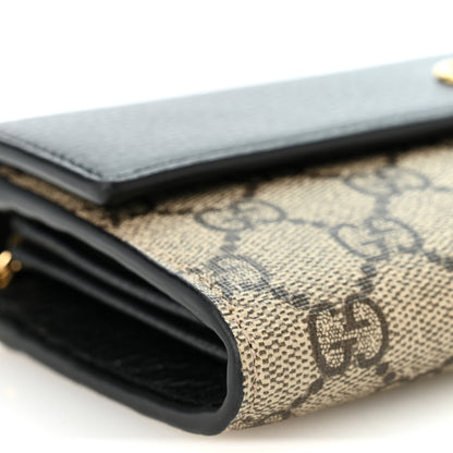 Gucci Dollar Calfskin GG Supreme Monogram Petite GG Marmont Wallet Chain Bag Black Beige Ebony 9 of 10
