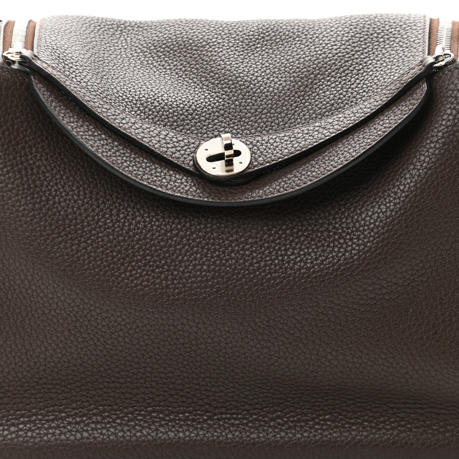 Hermes Taurillon Clemence Lindy 30 Chocolate 8 of 10