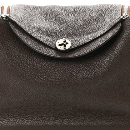 Hermes Taurillon Clemence Lindy 30 Chocolate 8 of 10