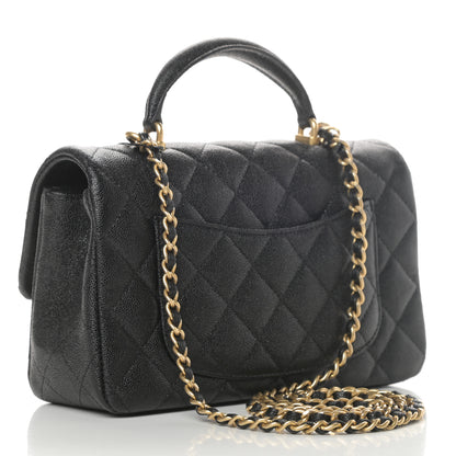 Chanel Caviar Quilted Mini Top Handle Rectangular Flap Black 3 of 12