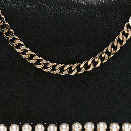 Stella McCartney Shaggy Deer Pearl Studded Falabella Crossbody Clutch Black 8 of 10