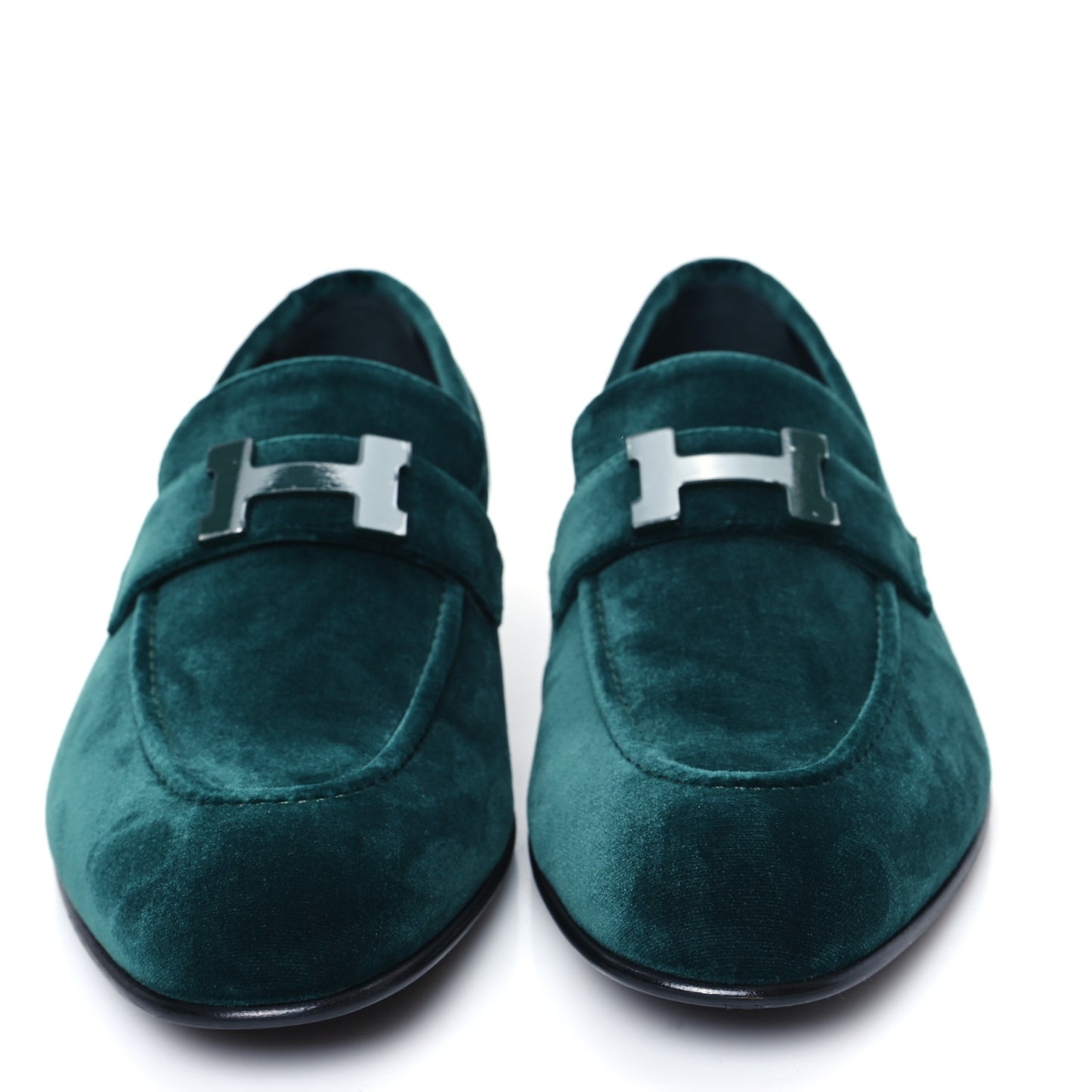 Velvet Mens Paris Loafers 40.5 Vert Fonce