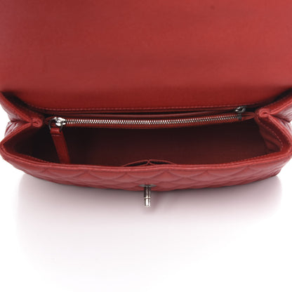 Chanel Caviar Quilted Small Coco Handle Flap Red 6 of 11