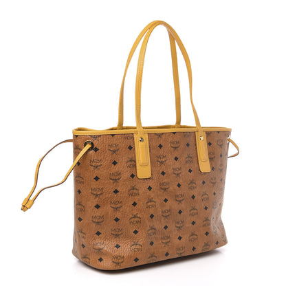 MCM Visetos Medium Liz Reversible Shopper Tote Cognac Yellow 3 of 11