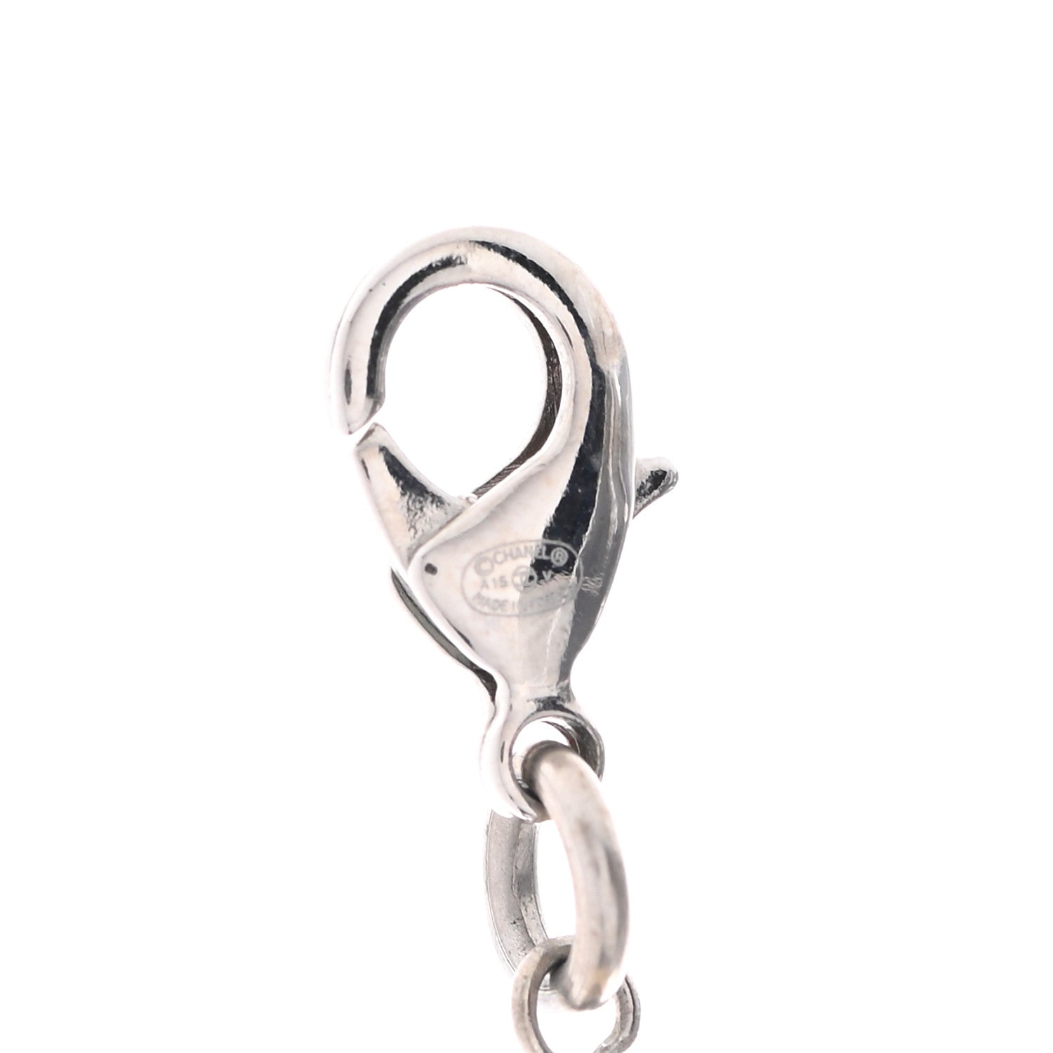Chanel Crystal Pearl CC Long Necklace Silver 6 of 8