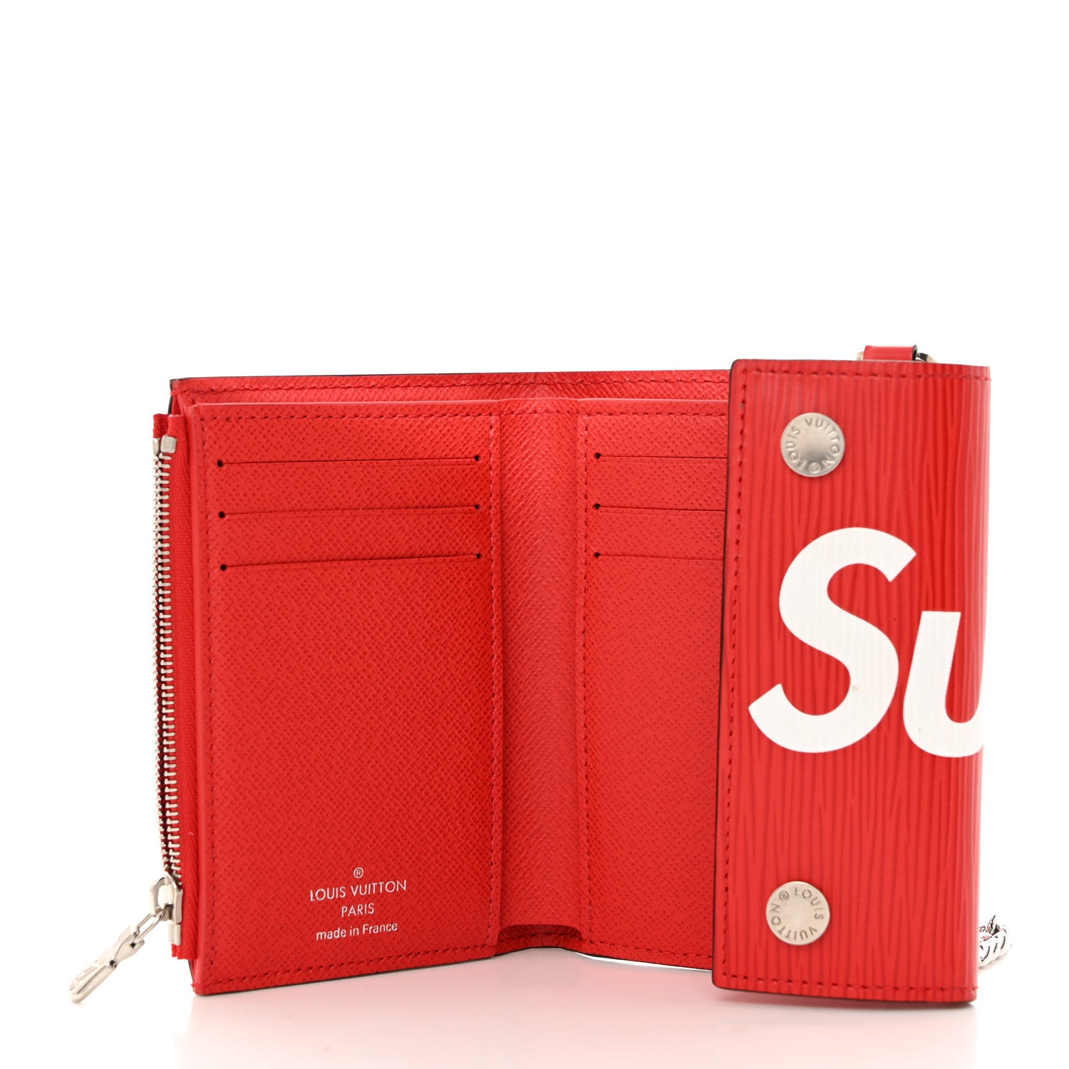 Louis Vuitton X SUPREME Epi Chain Wallet Red 5 of 6