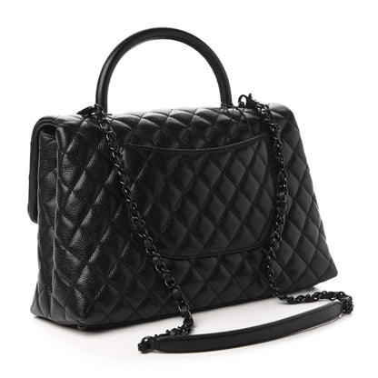 Chanel Caviar Quilted Medium Coco Handle Flap So Black 3 of 10