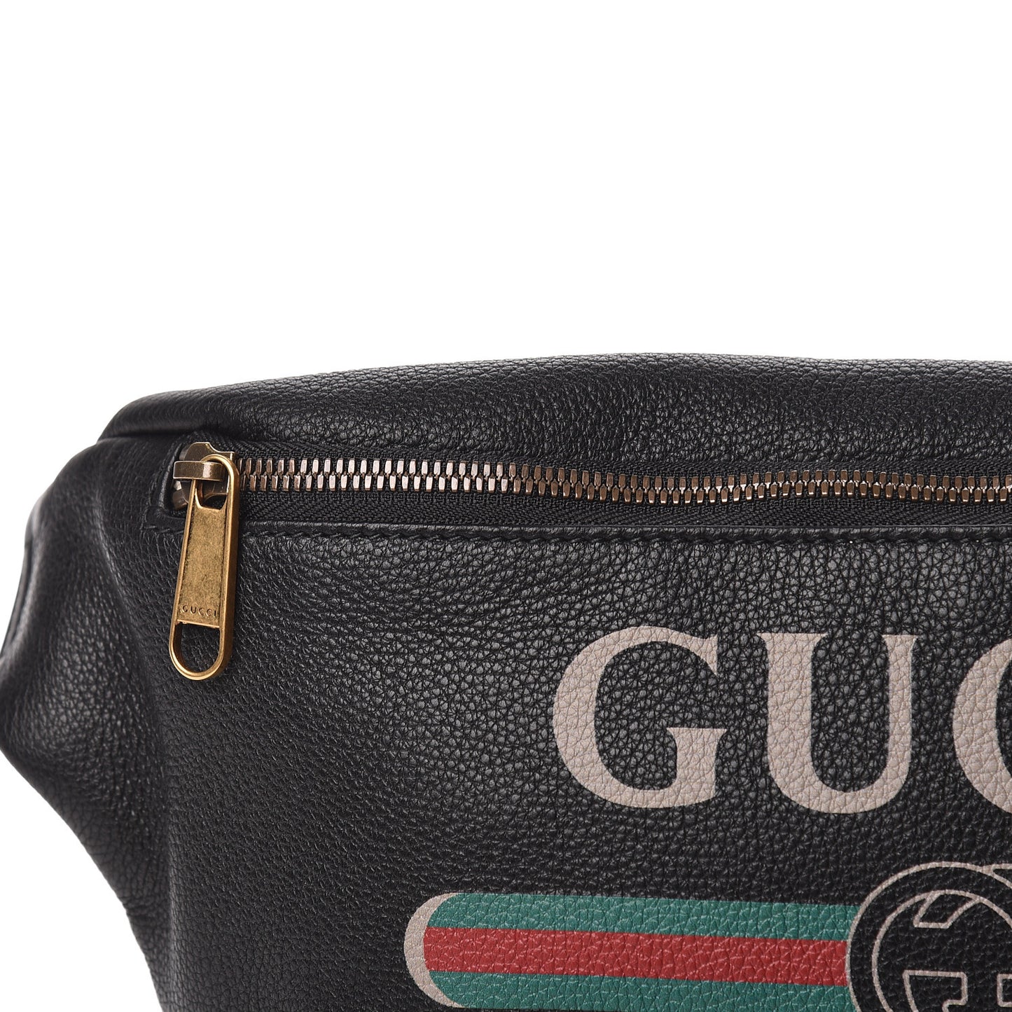 Grained Calfskin Logo Belt Bag Black