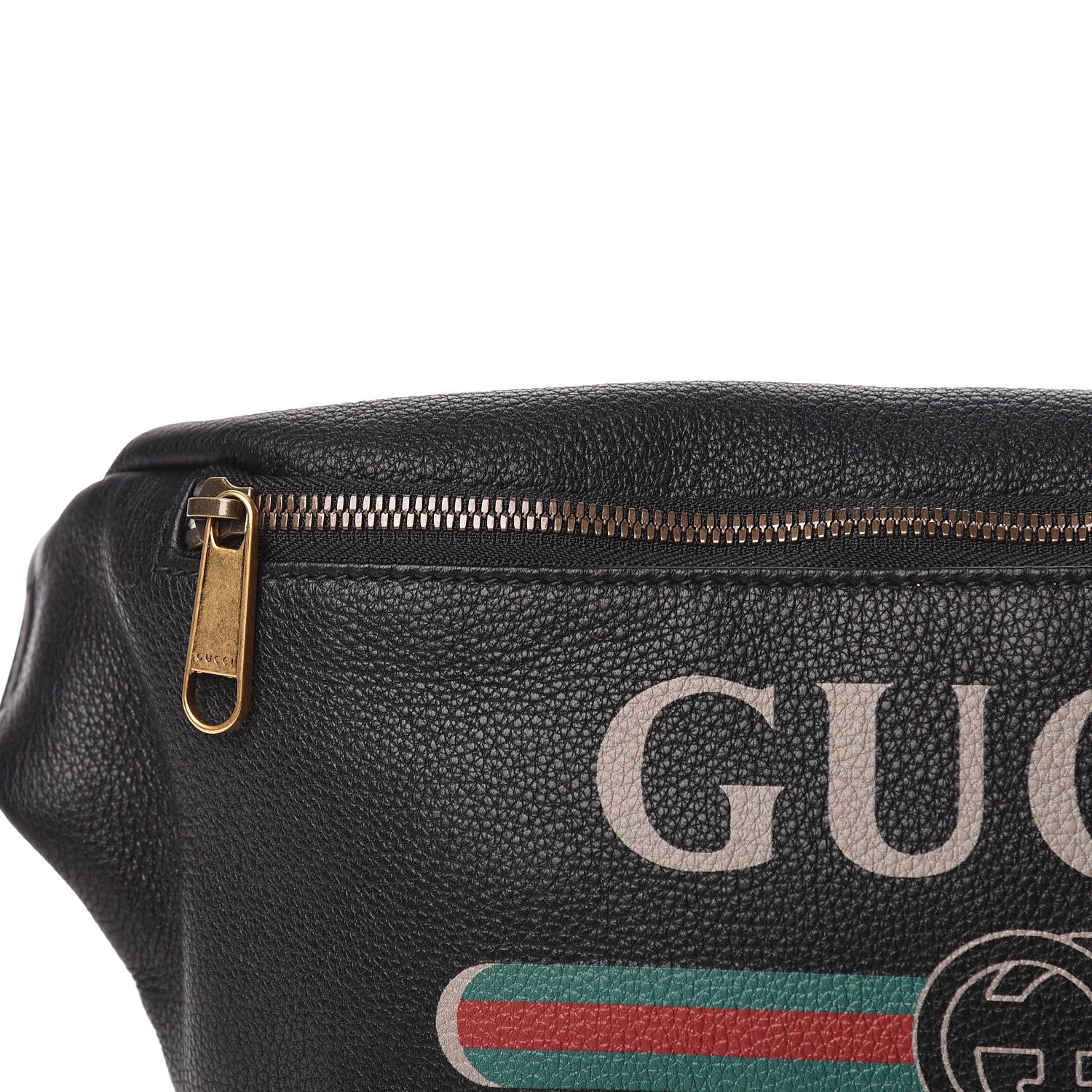 Gucci Grained Calfskin Logo Belt Bag Black 10 of 12