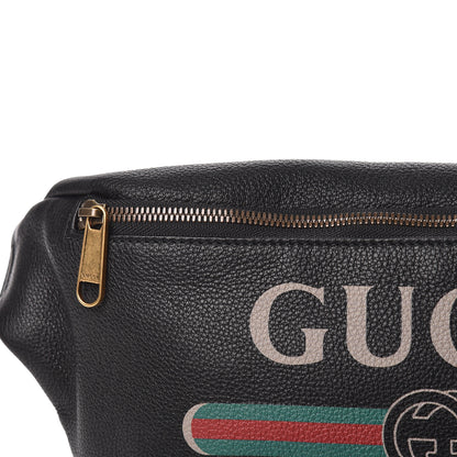Gucci Grained Calfskin Logo Belt Bag Black 10 of 12