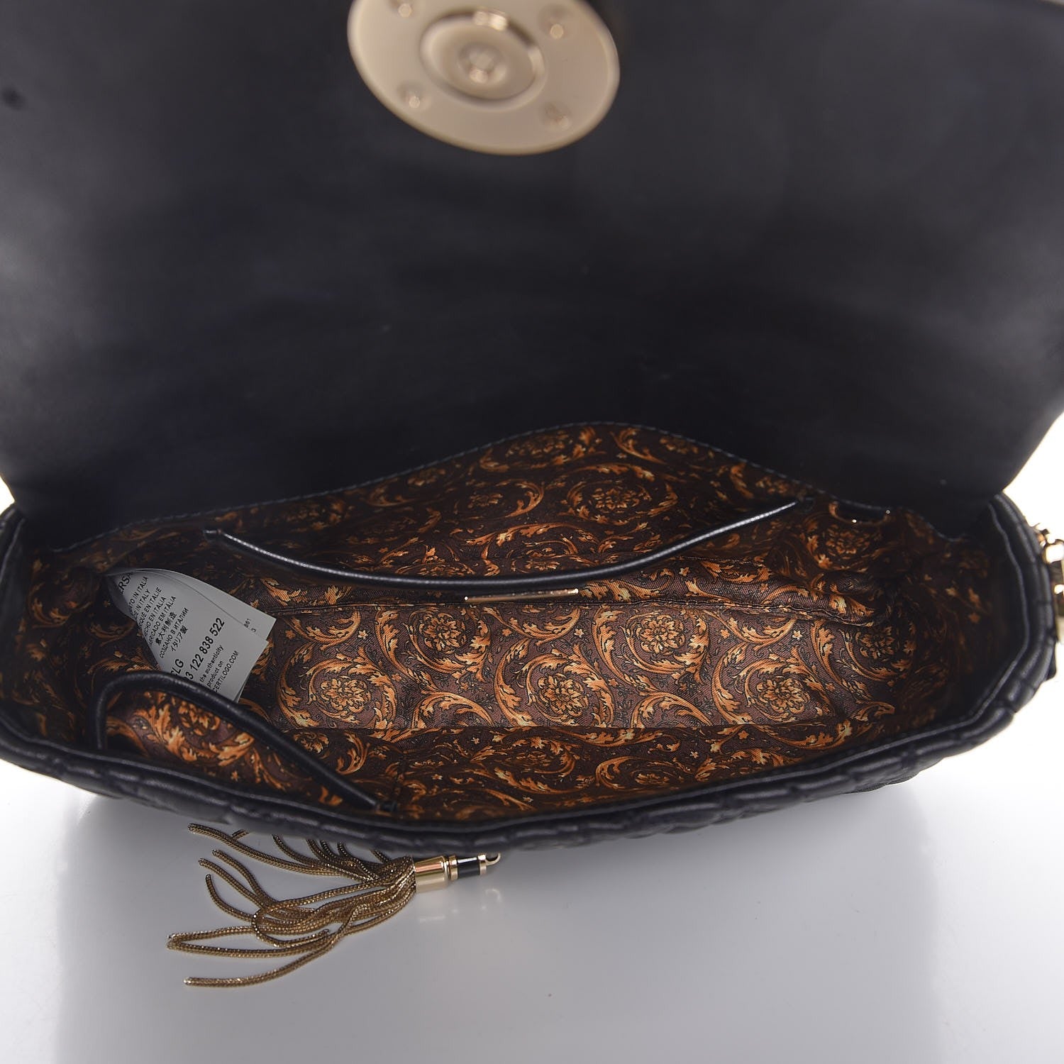 Versace Nappa Barocco Quilted Calliope Vanitas Shoulder Bag Black 5 of 8