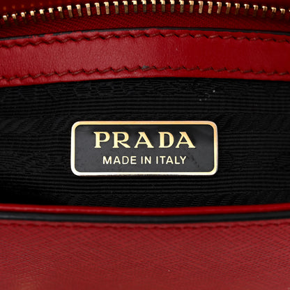 Prada Saffiano Lux Embleme Flap Shoulder Bag Fuoco 6 of 15