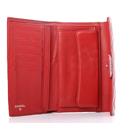 Chanel Lambskin Quilted Large Flap Wallet Red 4 of 4