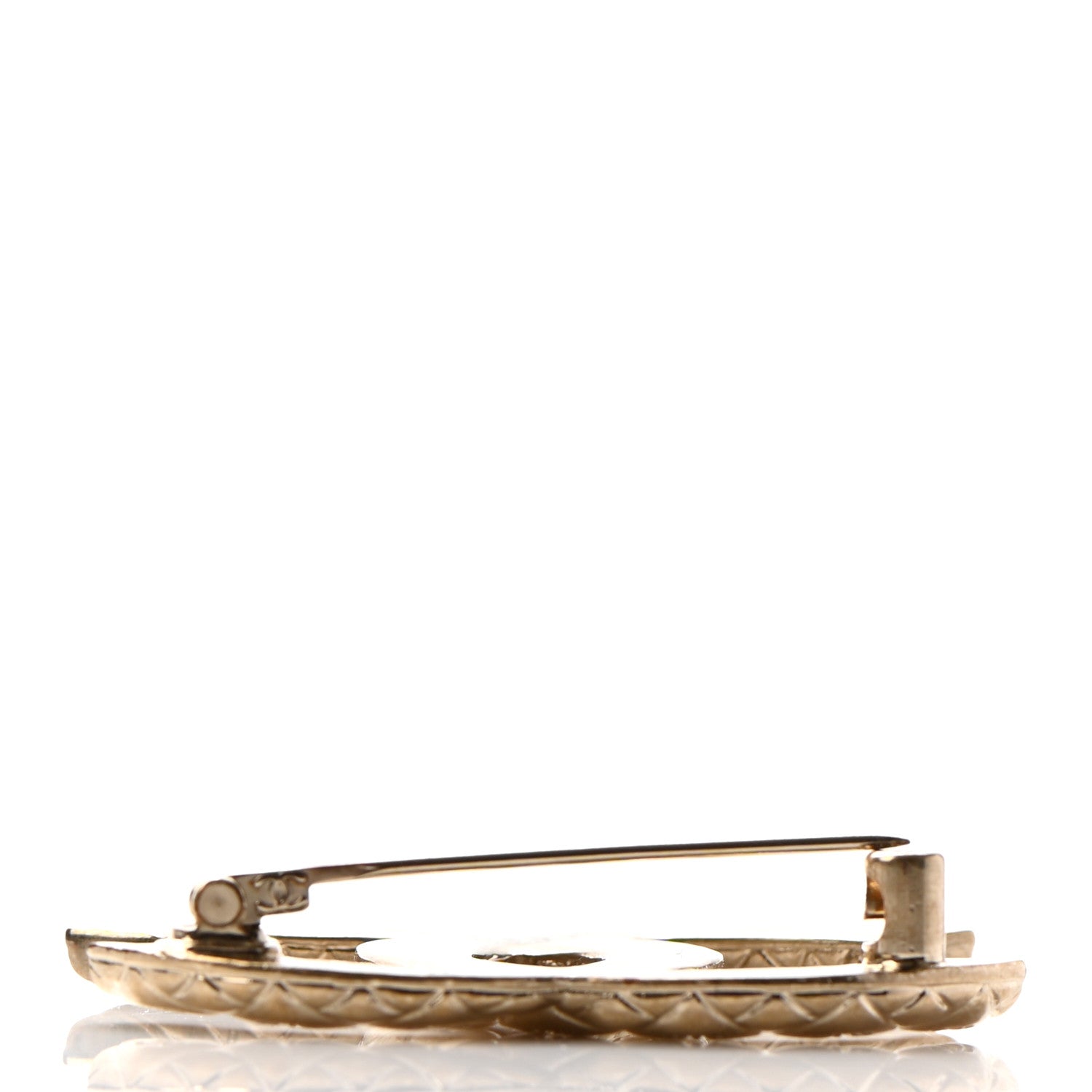 Chanel Metal CC Diamond Quilted Brooch Light Gold 4 of 5