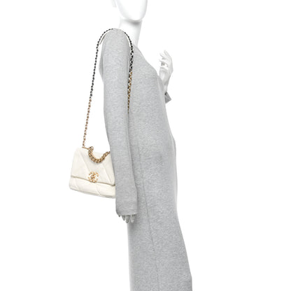 Chanel Lambskin Quilted Medium Chanel 19 Flap White 2 of 12