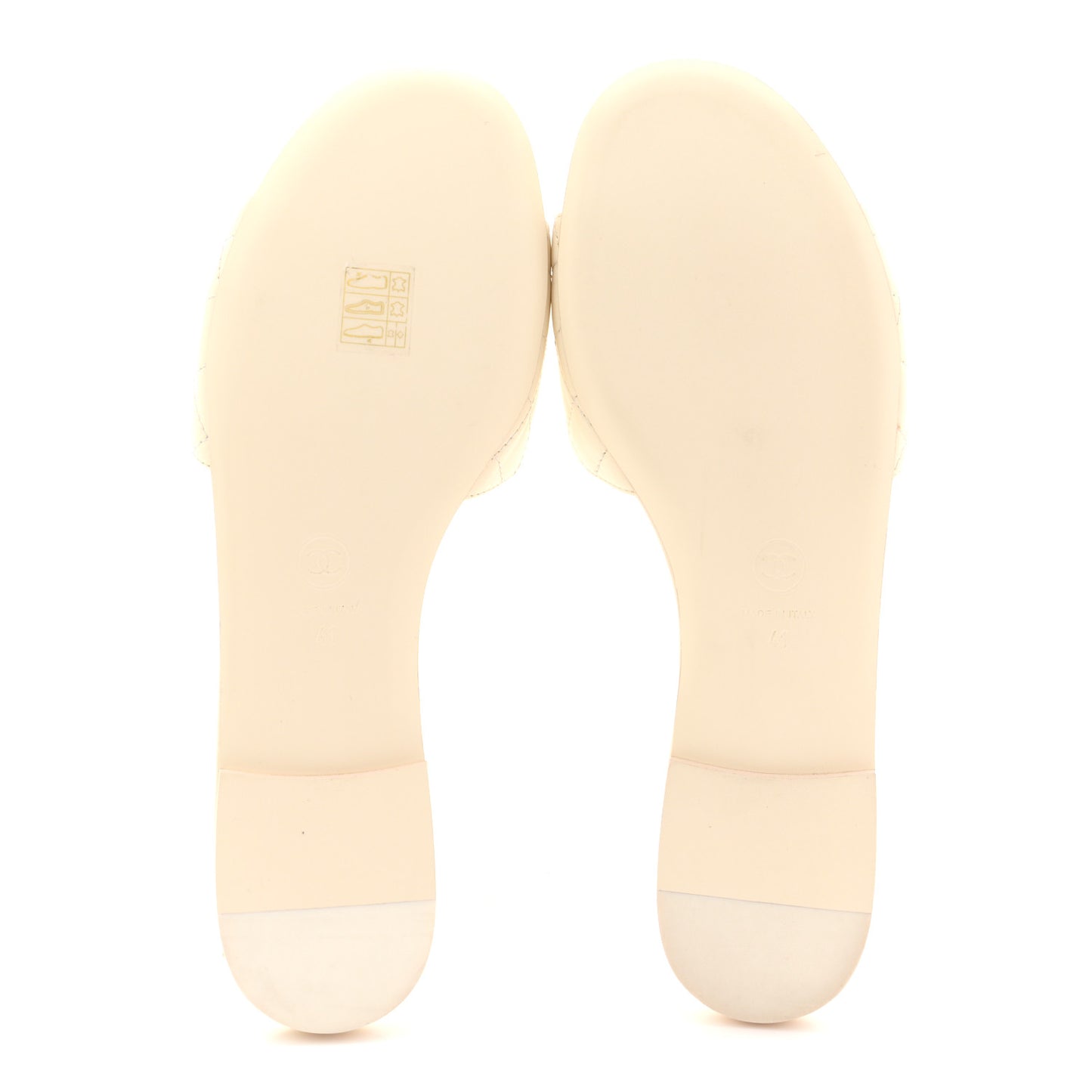 Lambskin Quilted CC Turnlock Sandals 41 Ivory