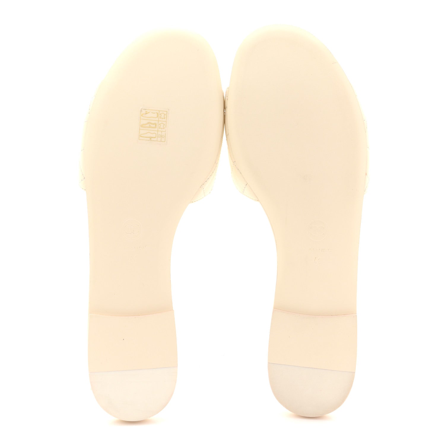 Chanel Lambskin Quilted CC Turnlock Sandals 41 Ivory 6 of 14