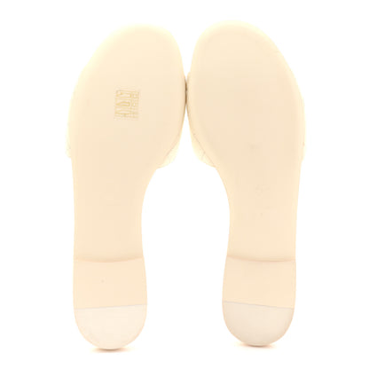 Chanel Lambskin Quilted CC Turnlock Sandals 41 Ivory 6 of 14