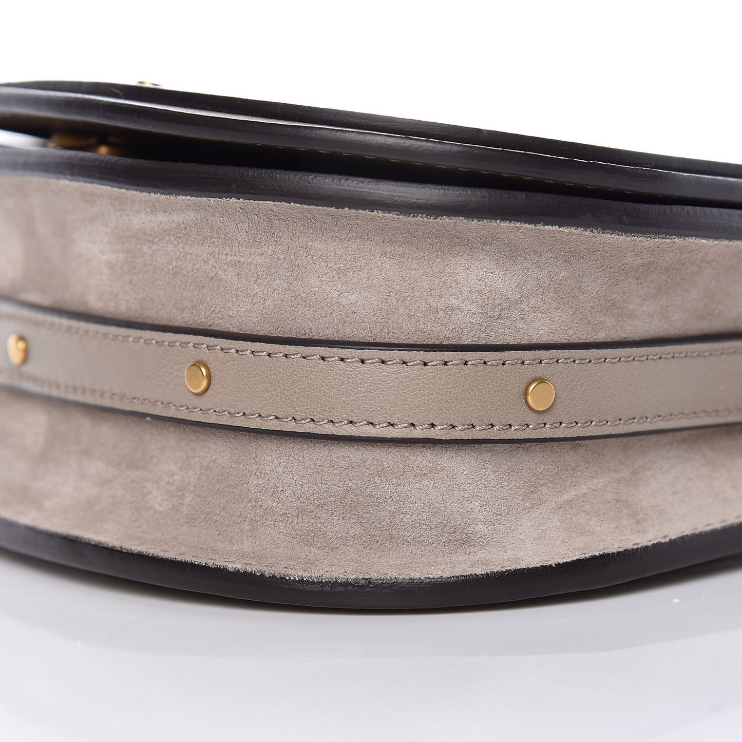 Calfskin Suede Small Nile Bracelet Bag Motty Grey