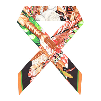 Hermes Silk La Danse Pacifique Twilly Vert Vif Corail 1 of 8
